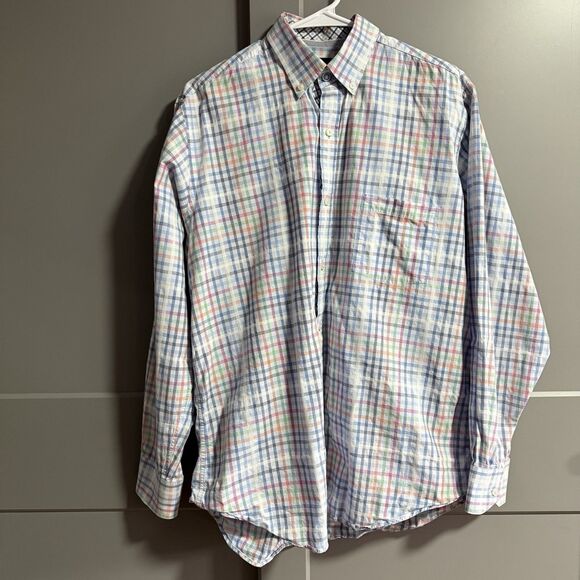 Tailorbyrd Men Long Sleeve Colorful Plaid Button Down Shirt Large Relaxed Fit - Picture 1 of 6